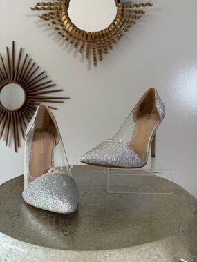 BCBGeneration- Silver Glitter High Heels